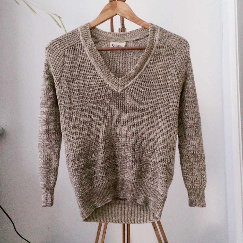 Urban Outfitters bycorpus Tan V-Neck Sweater XS